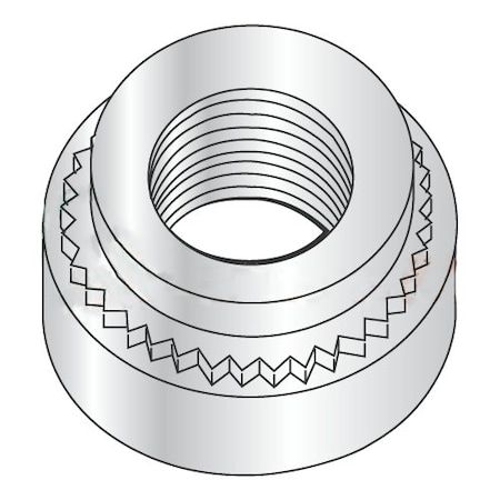 Newport Fasteners Self Clinching Lock Nut, M4-0.70, Steel, Zinc Plated, 6000 PK 127125